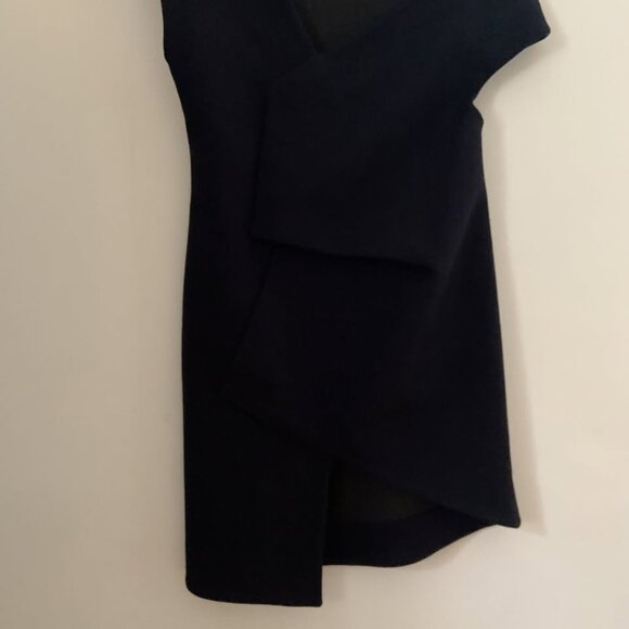 Jacquemus Asymmetrical Navy Wool Dress, - Picture 7 of 8